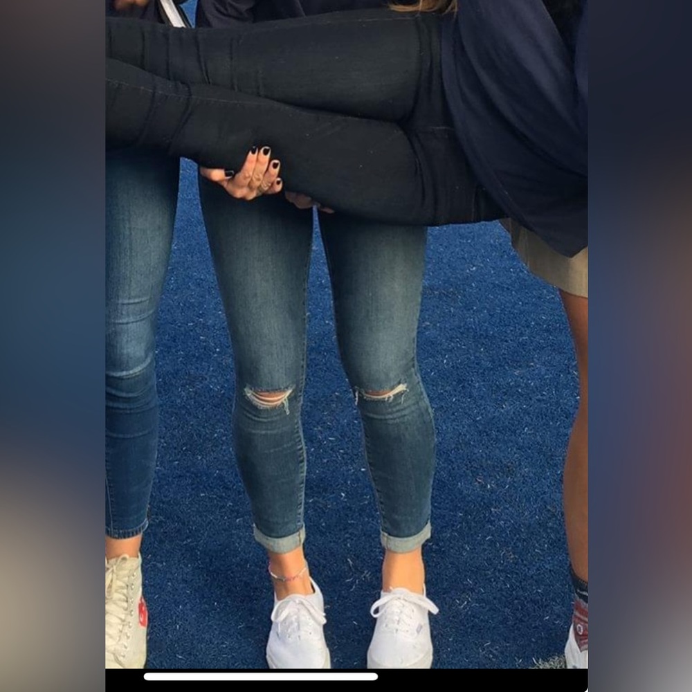 Medium wash cropped Paige jeans